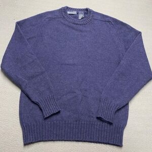 VTG Wentworth Sweater Mens XL Blue Crew Neck Wool Nylon Tight Knit Pullover 90s